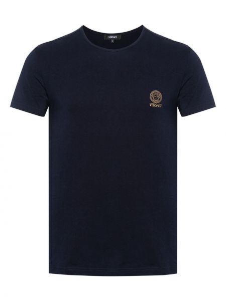T-shirt à imprimé en jersey Versace bleu
