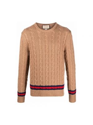 Sweter z okrągłym dekoltem Gucci beżowy