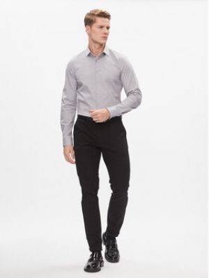 Slim fit košile Calvin Klein šedá