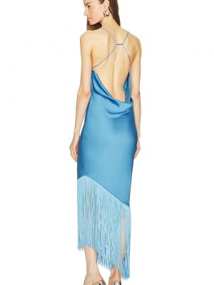 Длинное платье с бахромой Saylor синее