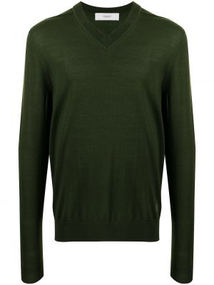 Jersey de lana merino con escote v de tela jersey Pringle Of Scotland verde