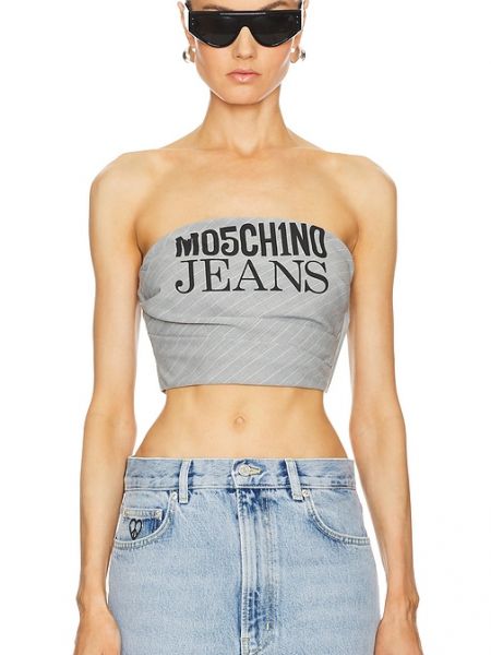 Kırpma üst Moschino Jeans gri