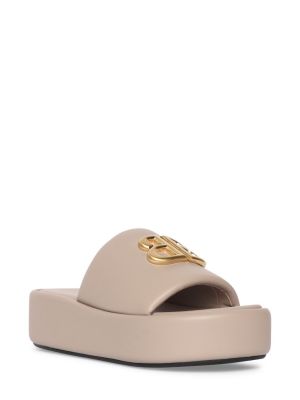 Kožené sandále Balenciaga béžová