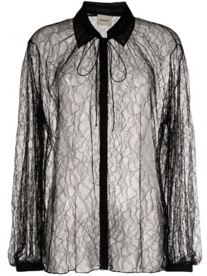Блуза с дантела Khaite черно