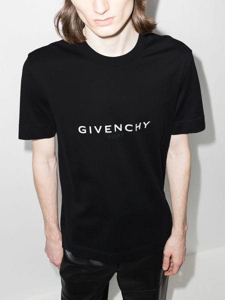 Bavlněné tričko s potiskem Givenchy černé