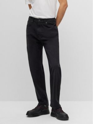 Priliehavé džínsy s rovným strihom Hugo čierna