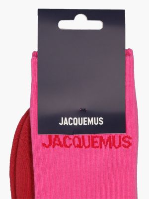 Bavlněné ponožky Jacquemus červené
