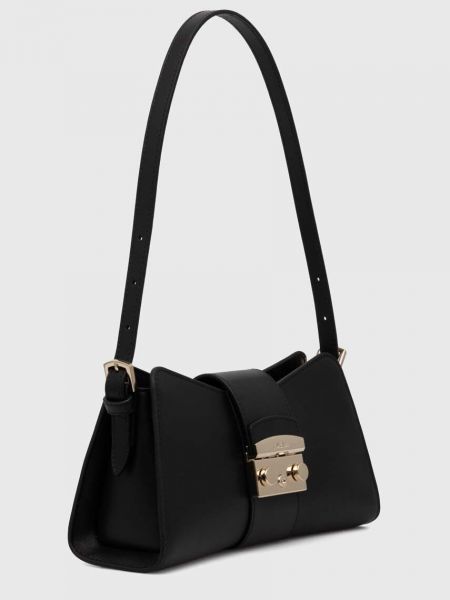 Чорна шкіряна сумка шопер Furla