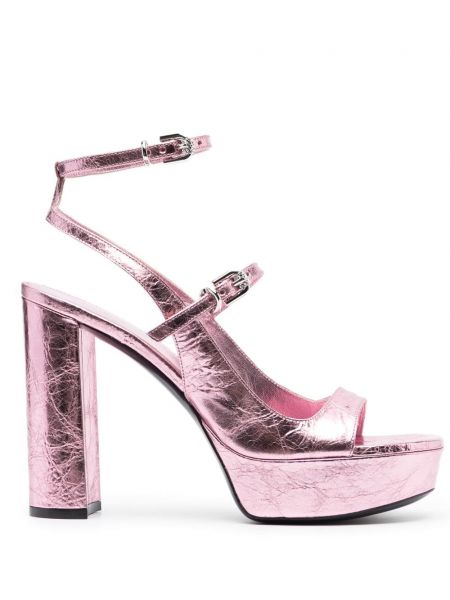 Sandały skórzane na platformie Givenchy różowe
