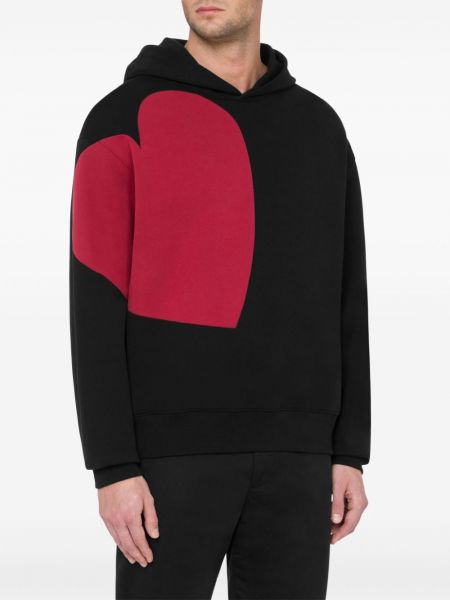 Herzmuster hoodie aus baumwoll mit print Moschino
