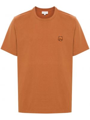 Kokvilnas t-krekls Maison Kitsuné oranžs