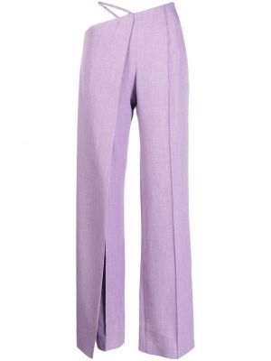Pantaloni cu croială lejeră asimetrice Aleksandre Akhalkatsishvili violet