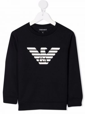 Printti huppari tytöille Emporio Armani Kids sininen