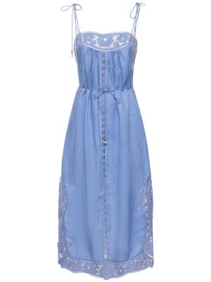 Vestido de lino Zimmermann azul
