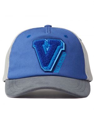 Cappello con visiera ricamato Valentino Garavani blu