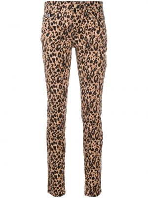 Pantalones con estampado leopardo Versace Jeans Couture marrón