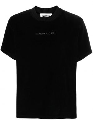 Zamatové tričko Sonia Rykiel čierna