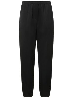 Relaxed копринени сатенени панталон Giorgio Armani черно