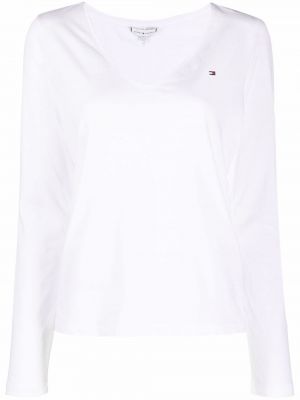 Camiseta de manga larga manga larga Tommy Hilfiger blanco