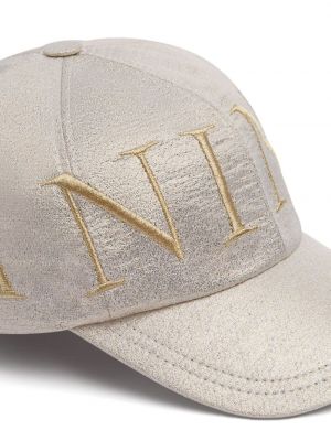 Haftowana czapka z daszkiem Nina Ricci srebrna