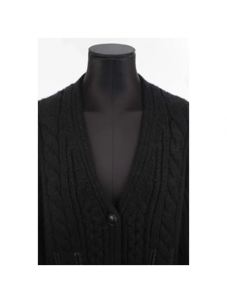 Top de cachemir con estampado de cachemira Hermès Vintage negro