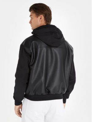 Джинсовая куртка из искусственной кожи Calvin Klein Jeans черная