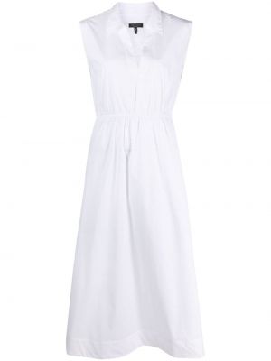 Klasické bavlněné midi šaty s výstřihem do v Rag & Bone - bílá