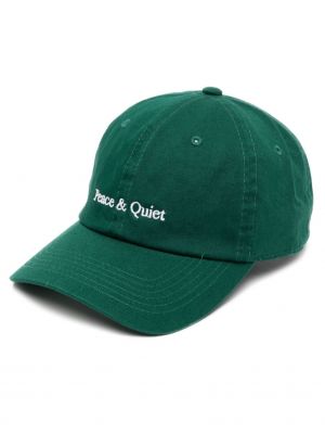 Șapcă cu broderie din bumbac Museum Of Peace & Quiet verde
