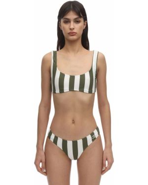 Top w paski z nadrukiem loose fit Solid & Striped - zielony