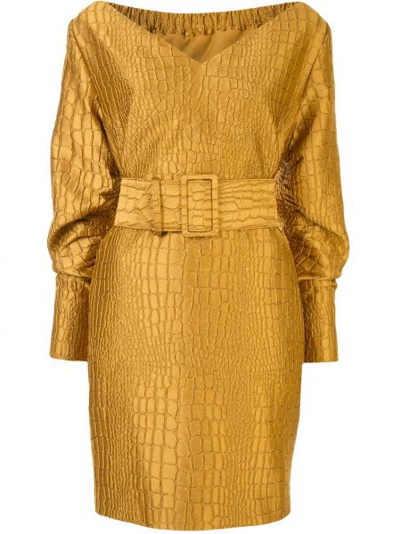 Vestido de cuero Lapointe dorado