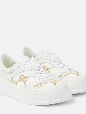 Δερμάτινα sneakers Gucci λευκό