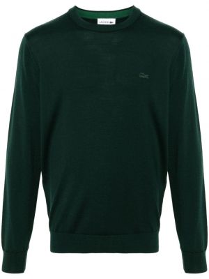 Вълнен пуловер Lacoste зелено