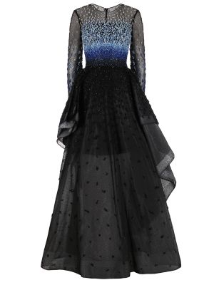 Вечернее платье с пайетками с бисером By Saiid Kobeisy черное