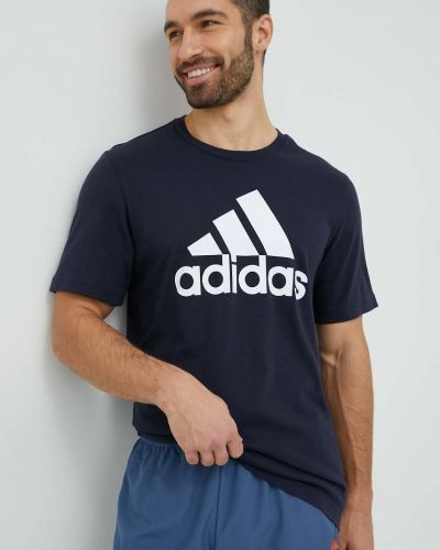 Tricou din bumbac Adidas albastru