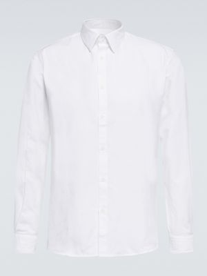 Хлопковая рубашка Sunspel белая