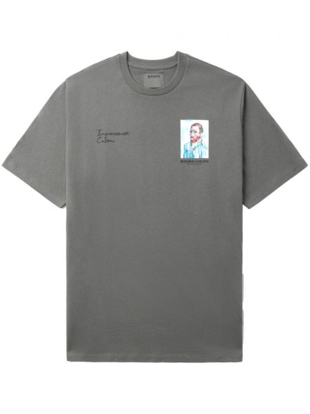 Kokvilnas t-krekls ar apdruku Musium Div. pelēks