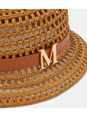 Iš natūralios odos kepurė Max Mara ruda