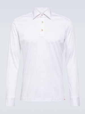 Памучна поло тениска Kiton бяло