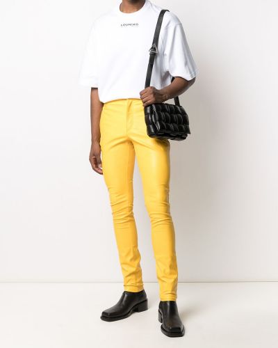 Pantalones de cintura alta Lourdes amarillo