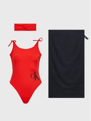 Calvin Klein Swimwear Bikiny Gift Pack KW0KW02087  - Červená