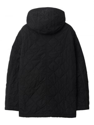 Prošívaná péřová bunda s kapucí Burberry černá