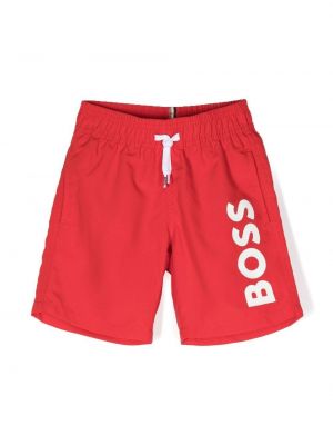 Costume da bagno con stampa Boss Kidswear rosso