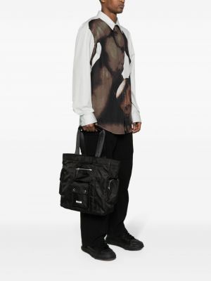 Shopper handtasche mit print Msgm schwarz