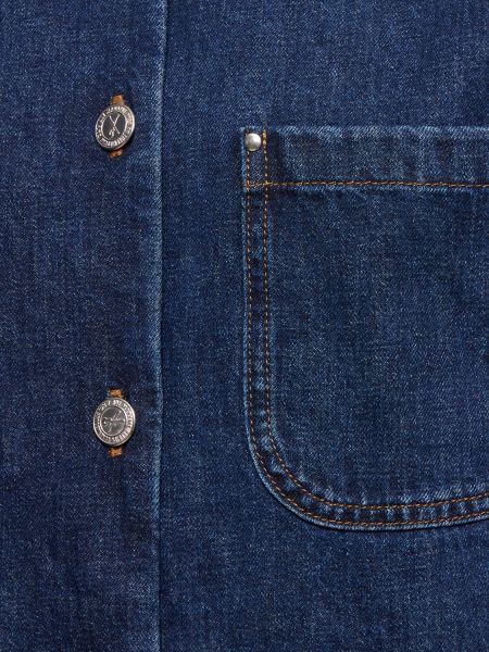 Bavlněná džínová košile A.p.c. modrá