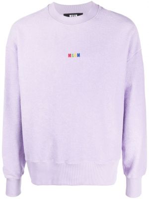 Medvilninis siuvinėtas džemperis Msgm violetinė
