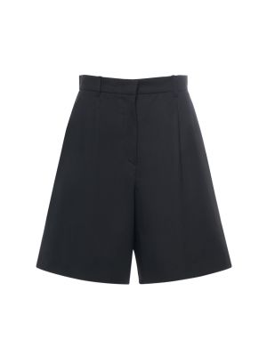 Pantalones cortos de lino de algodón Weekend Max Mara negro