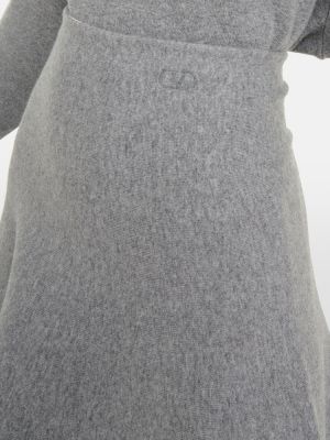 Falda midi de lana Valentino gris