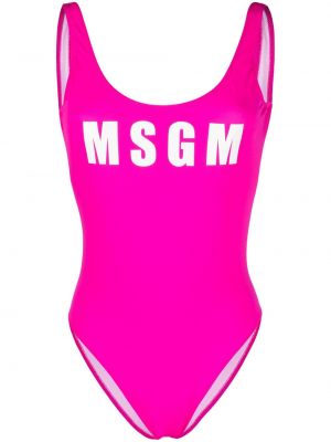 Bañador con estampado Msgm rosa