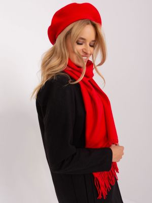 Dzianinowy beret Fashionhunters czerwony