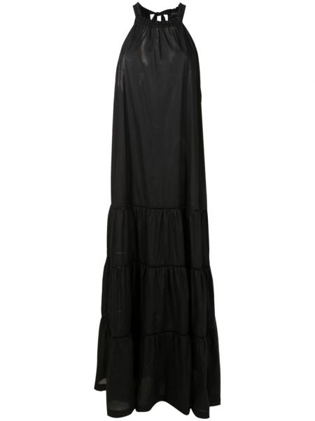 Černé bavlněné dlouhé šaty Adriana Degreas